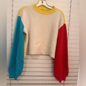 Alice & Olivia Colorblock Women's Cashmere Sweater Sz M